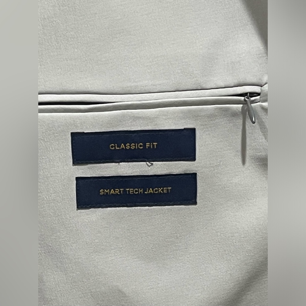 STAFFORD Light Grey Men's SMART TECH JACKET Blazer - Classic Two-Button SIZE 46R - Picture 9 of 12